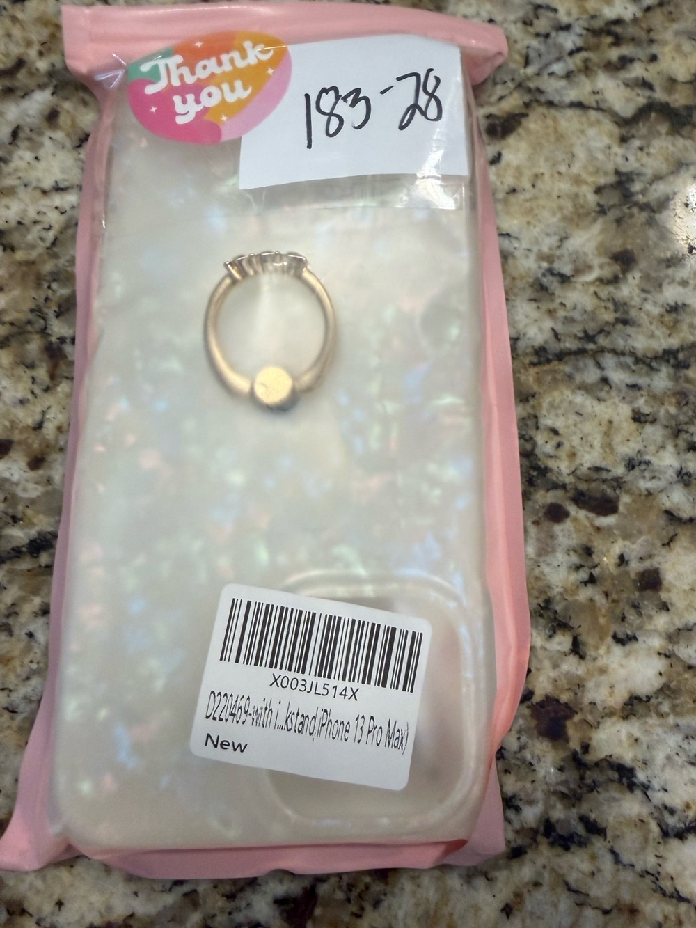 iPhone 13 kickstand case iridescent sparkle glitter rhinestone ring holder